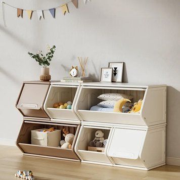 Модульный пластиковый комод в детскую Lumpurini Tabita XL. Стеллаж для игрушек в детскую комнату на 6 модулей YYSC2319 фото