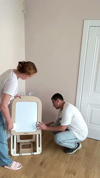 Детский мольберт со стулом 2-в-1 Lumpurini Missi Comodo. Магнитная доска для рисования, маркеров C-HB027kw фото