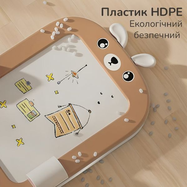 Детский мольберт двухсторонний Lumpurini Missi Vario Comodo со стулом 3-в-1 с регулировкой высоты, магнитной доской для рисования и конструктором. C-HB029kw фото