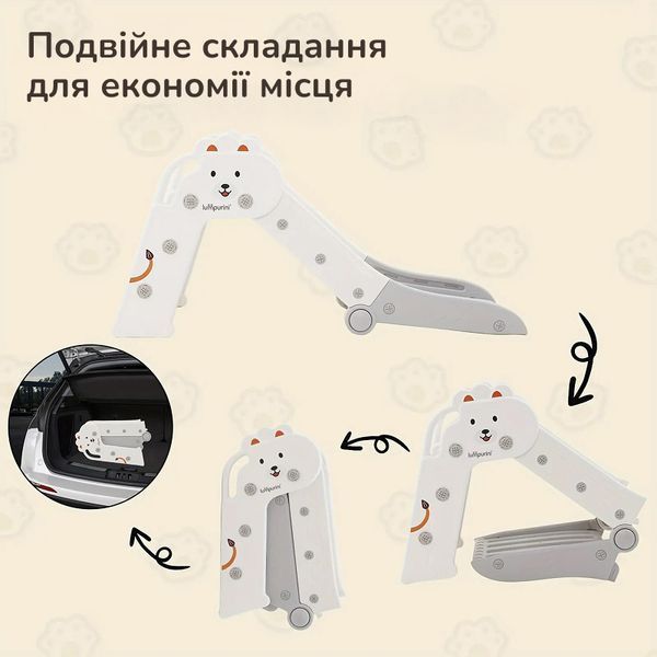 Детская пластиковая горка для улицы и дома Lumpurini Diliana. Складная горка для катания C-HT020w фото