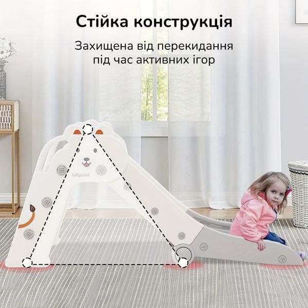 Детская пластиковая горка для улицы и дома Lumpurini Diliana. Складная горка для катания C-HT020w фото