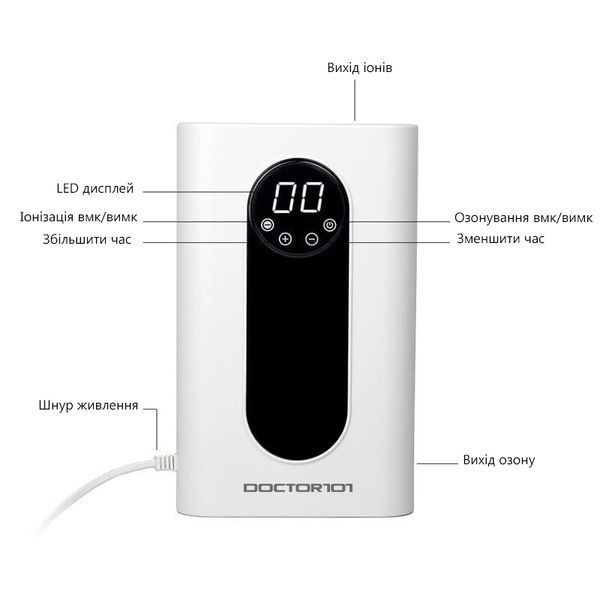 Потужний озонатор для повітря, води, продуктів Doctor-101 Catalina PLUS 2-в-1 із LED дисплеєм та таймером. Енциклопедія озонування у подарунок WT1200-1 фото