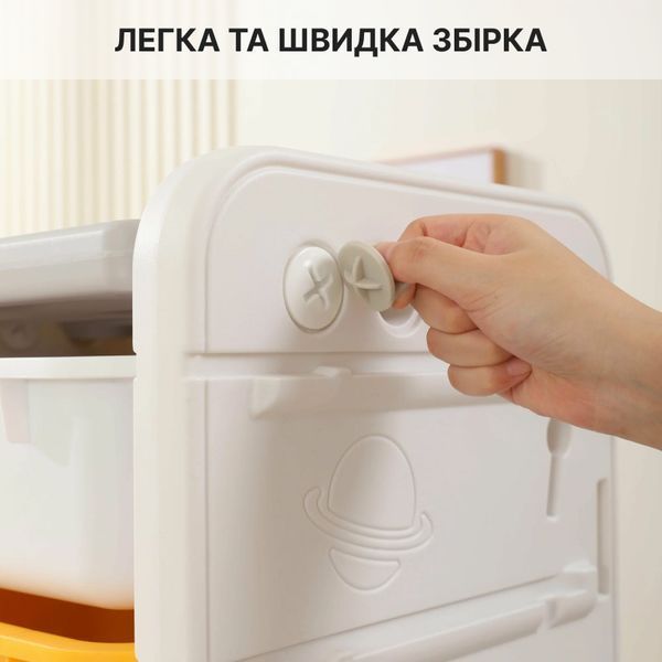 Органайзер для игрушек Lumpurini Lunetta Maxi, стеллаж с контейнерами и детской коляской в ​​детскую комнату, полка для книг, 3 яруса YYSC2218-1 фото