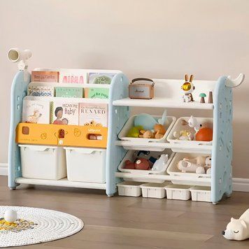 Органайзер для іграшок Lumpurini Niko Montessori L на 10 контейнерів. Стелаж-полиця в дитячу KYHG7131 фото